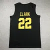 Indiana Caitlin Clark 22 Jersey de basquete feminino Iowa Hawkeyes #22 Caitlin Clark Branco Amarelo Men Black Size Jerseys costurados