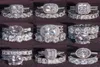 Luxe real 925 Sterling Silver Oval Princess Cut Wedding Ring Set voor vrouwen Betrokkenheid Band Eeuwigheid Sieraden Zirconia R4975 P08181701523