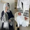 Vêtements ethniques Fashion broderie Kimono Robe musulman surdimensionné ABAYA Syari Femelle Taseel Culte Service Abayas 2024