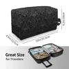 Kozmetik Çantalar Siyah Kafatası Brokar Taşınabilir Seyahat Depolama Çantası İlginç büyük kapasiteli çanta makyaj çantası banyo makyaj çantası su geçirmez d240425