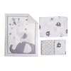 Threepiece Baby Beding Set Set милый мультфильм -слоны тема Криб Комплект Высококачественные листы нельзя спящий подарок 240418