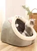 Letti per gatti mobili letto per gava tappetino per caverna lavabile per piccoli cani da peluche con letto rimovibile per gatto e casa adatti per tutte le stagioni nidi di animali D240508