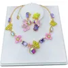 Серьги ожерелья набор красочных красивых цветов Burt's Bees Birthday Gift Fresh Ladies