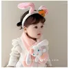 Scarves 2024 Children's Scarf Autumn And Winter Boys Girls Knitted Woolen Cute Cartoon Thickened Warm Insert Child Wraps