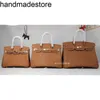 Platinum Bag Classic Handtas 25 30 35cm Togo Litchi Patroon Hoofdlaag Cowhide Handheld Dameszak Handgemaakt echt leer