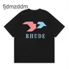 Tendenta męska i damska projektant mody Los Angeles moda Rhude Star sama luźna koszulka z krótkim rękawem