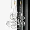 Nordic Modern Designer Glass Ball Chandelier Simple Bedroom Bedside Bar Restaurant LED Pendants Lights Home Decoration Lampes