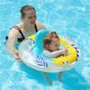 Swimbobo barn Uppblåsbar dinosaurie Söt simning Seat Boat Floating Toddler Water Toy Baby Swim Rings Pool Float With Canopy 240508