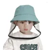 Berets Children's Bucket Hat Anti-Spitting Protective For Kids Boys Girls Face Cover Cover Child Sun Hats Caps