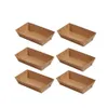 Dininarware descartável Bandeja de embalagem de 30 peças Kraft Paper Box Service Service Snack Contêiner Hot Dog Food Q240507