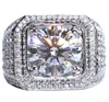 4CT LAB SONA Diamond Ring 925 Bijoux en argent sterling anneaux de bande de mariage pour hommes Gift6832038
