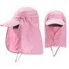 Berets Summer Fashion Jungle Big Brim Fishing UV Protection Drawstring Sport Fisherman Hat Sun Protcet Cap Face Neck Cover Visor