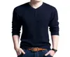 2018 Fashion Black Plus Size Men039s Pullover Casual Vneck Button Pullover Autumn Slim Long Sleeve Strick Sweaters Shirts 4xL5111120
