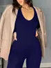 Combinaisons de sauts pour femmes Rompers 2024 printemps et été Nouveaux femmes longues Sle sexy slim slim silhet mobile sportive fitness activité rue Street Jumps Pullover d240507