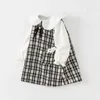 Vestidos de menina Dave Bella Girls Dresses Childrens New Baby 2023 Autumn Casual Fashion Princess Cut Gentle Play Festa ao ar livre DB3236155L240508