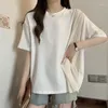 T-shirts T-shirts en mousseline plissée en coton pour femmes T-shirt à manches courtes pour 4xl d'été