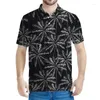 メンズポロスカラフルなパームツリー3Dプリントポロシャツメンサマールーズショートスリーブハワイアン植物グラフィックシャツトップラペルTシャツ