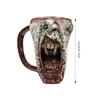 Tasses 500 ml faites à la main Gothic Vampire Half Face Mug Resin Bloody Scary Cup 2024 Halloween Horror Funny Specialgift for Family Friend