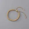 Bangle 316L rostfritt stål Nytt mode -exklusiv smycken Elastisk drag för att justera storleken Charm Square Chain Bangles Armband för kvinnor