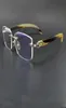 Buffalo Horn Eyeglasses Mottled Genuine Buffs Optical Frames Fashion Mens Accessories Rimless Vintage Luxury Eyewear2909116