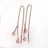 Dangle Earrings Classic 585 Purple Gold Plated 14K Rose Simple Chain Copper Coin Fashion For Women Long Earline Jewelry