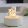 Candle Holders Cartoon Kitten Holder Ceramics Cute Little Ghost Desktop Decoratieve ornamenten Verjaardagscadeaus