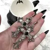 Stud Gothic Silver Tone Schmuckkreuz Ohrringe schwarzer Punk Halloween Wunderschöne Hochzeitserklärung für Frauen Q240507
