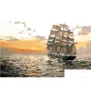 Painting Supplies Diy By Numbers Adt Hand Painted Canvas Oil Paint Kits Wall Decoration Sunset Sailboat 16 X20 212T9141356 Drop Delive Otspr
