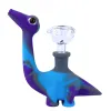 Koel dinosaurus 5inches siliconen rookpijpen tabakolie brander dab rigs dierhandpijp voor droog kruiden met glazen bedwelmende beker bong 11 ll