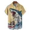 Camicie casual maschile New Men Maglietta per camicetta hawaiana 3D Abbigliamento ad armi da stampa animale da uomo camicie da uomo corta slve sltwear camicia top top top240507