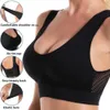 Seamless Mesh Women Sports Sport Bras Fitness Fitnessstudio Unterwäsche Schocksicherer BH Wireless 6xl Plus Size Crop Top Atmungsaktives Yoga 240508