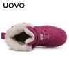 Boots 2024 Uovo Arrivée Kids Snow Winter Fashion Enfants Chaussures filles chaudes avec une doublure en peluche # 30-37