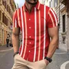 Men's Casual Shirts 2023 new summer mens casual vertical striped lapel shirt Mens slim fashion high quty strt clothing hot selling shirt T240507