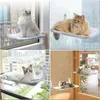 Meubles de lits de chats Habillement de fenêtre de chat Perche de fenêtre de chat pliable avec 4 dernières aspirations à vis portant 18 kg accessoires pour animaux de compagnie lit de chat aviation D240508