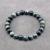 Äkta natursten armband man blomma gröna ädelsten pärlor smycken för kvinnor bohemia stil elastisk armband grossist 240423