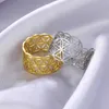 Обручальные кольца Skyrim Flower of Life Ring Женщины из нержавеющей стали Золотой цвет Священная геометрия открытая регулируемые эстетические кольца 2024 Дар ювелирных изделий.