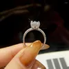 Cluster Rings KNB 1CT Leaf Shape Certified Moissanite Diamond For Women Gift Real 925 Sterling Silver High Quality Wedding Fine Jewelry