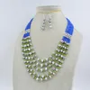 Necklace Earrings Set Absolutely Beautiful. 5-row Natural Gray Baroque Pearl Semi Precious/crystal Earring