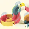 Badespielzeug Baby Bad Spielzeug DIY Slide Tracks Pipeline gelbe Enten Badezimmer Badewanne Spiel Regenbogen Duschwasser Bildungsspielzeug für Kinder D240507