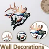 2 stuks metalen wanddecoratie Elk Metal Wall Art Sculpture vakmanschap en landelijke woondecoratie fineer 240428