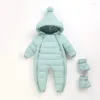 Vestes 2024 Né Baby Rompers Jumps Cosuit plus en velours chaud Snows Cost Toddler Snow Suit Girl Cotton