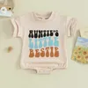 Rompers ciocia małe bestie ubrania niemowlęta niemowlęcia chłopiec z krótkim rękawem ponadgabarytowy bluza Romper Summer Tshirt Romper Bodysuit strój H240508