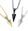 Colares pendentes Hip Hop Rock Punk Men Matte Black Long Arrow Colar para Mulheres Chralloween Gift Knight Spear Pike Jewel7692621