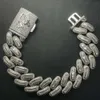 Bracelet hip hop 925 Silver Diamond VVS Moisanite Rose Gold plaqué Miami Cuban Link Chain pour hommes