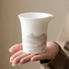 Чайные чашки нефрита фарфоровой горы белая ярмарка китайская чайная чайная чайная чайная чайная чайная столовая