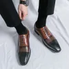 Men Two Tone Lace-up Front Oxford Shoes, Business Dress Shoes