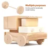 Storage Bottles Wood Wheels Craft Blank Accessories Wooden Car Unfinished Decors Sticks Model Cars Crafting