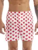 Underpants Herren -seidige Satin -Boxer -Kurzfilme lieben Sie Valentinstag Special Pyjama Nachtwäsche Unterwäsche Sommerboden für Valentinstag