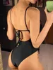 Swimwear féminin Sexy Backless MONOKINI LEOPARD One Piece Swimsuit Femme Swimwear Femme Remplue High Cut Bather Bathing Fult Swim Lady V3238L WX