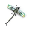 Brosches Juran Crystal Dragonfly for Women Girl Green Charm smycken Scarf Lapel Pins Brosch Antik Tillbehör 2024 Trend